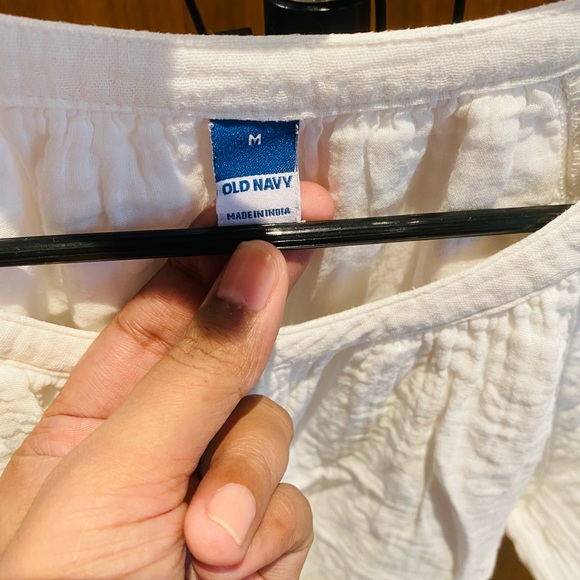 White cotton breezy dress- Size Medium - Picture 3 of 4